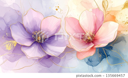 pink flower background 135669457