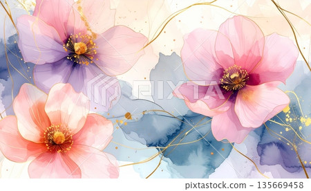 pink flower background 135669458