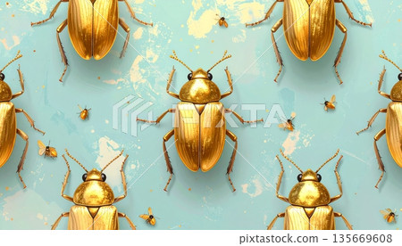 Macro close-up of a small pest cockroach with long antennae isolated on a white background wall as part of a wildlife insect animal collection 135669608