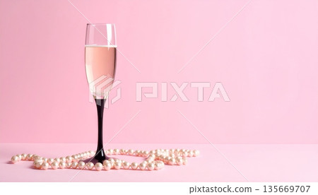 A romantic gift featuring a glass of red wine and pink rose flowers on a table for a Valentine celebration of love and wedding romance A romantic gift featuring a glass of red wine and pink rose flowers on a table for a Valentine celebration of love and wedding romance 135669707