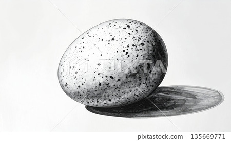 Isolated 3d white egg sphere and round glass ball object on a grey table with a chicken egg in a black circle bowl resembling a pearl planet in space Isolated 3d white egg sphere and round glass ball object on a grey table with a chicken egg in a black circle bowl resembling a pearl planet in space 135669771