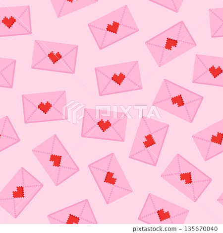 Seamless pattern of pink love letters Seamless pattern of pink love letters 135670040
