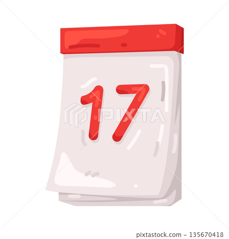 Illustration of 17 August calendar  135670418