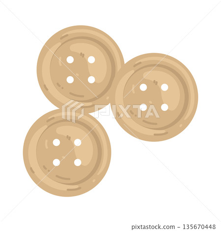 Illustration of sewing button Illustration of sewing button 135670448