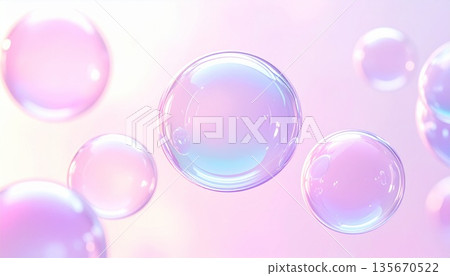 Pastel soap bubble soft healing background 135670522