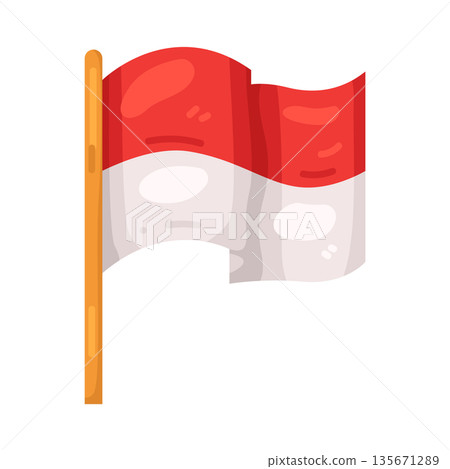 Illustration of Indonesia Flag Illustration of Indonesia Flag 135671289
