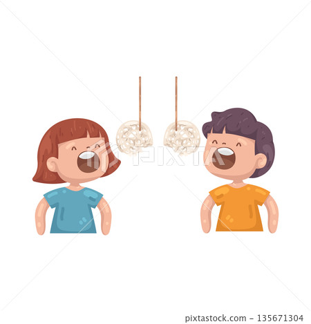 Illustration of Cracker Eating Game 135671304