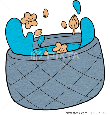 Water in bowl mixed with perfume for Songkran festival Water in bowl mixed with perfume for Songkran festival 135671989