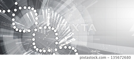 Futuristic digital illustration of DNA strands, connected neural web Futuristic digital illustration of DNA strands, connected neural web 135672680