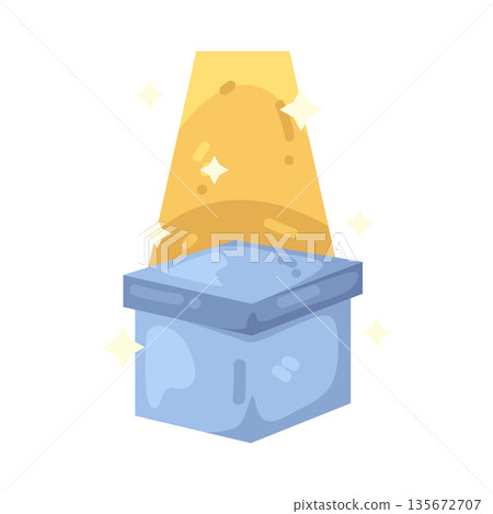 Illustration of gift box with rays 135672707