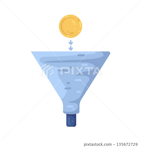 Illustration of sales funnel 135672729