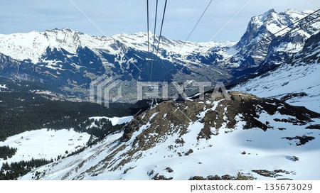 Interlaken, Switzerland - March 18 2023: Surrounding View of Mountanious Interlaken Interlaken, Switzerland - March 18 2023: Surrounding View of Mountanious Interlaken 135673029