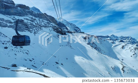 Interlaken,  Switzerland - March 18 2023: Surrounding View of Mountanious Interlaken 135673038