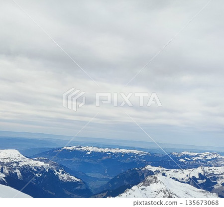 Interlaken, Switzerland - March 18 2023: Surrounding View of Mountanious Interlaken Interlaken, Switzerland - March 18 2023: Surrounding View of Mountanious Interlaken 135673068