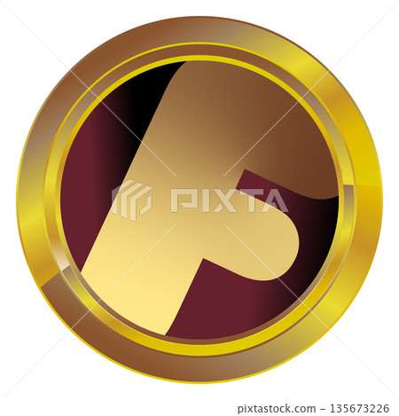 Gold label on a white background Gold label on a white background 135673226