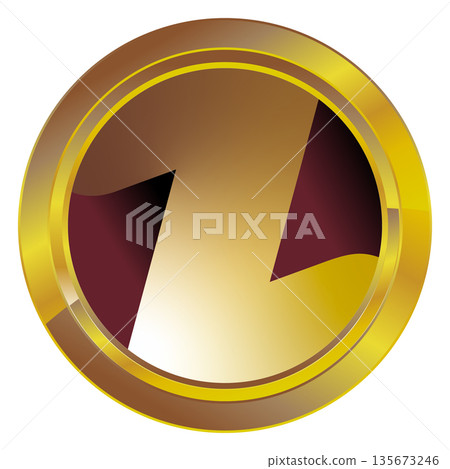 Gold label on a white background 135673246