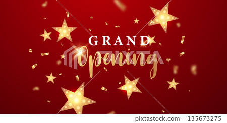 Design your opening card with ribbon. Vector illustration Beautiful business banner template 135673275