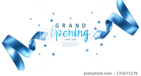 Design your opening card with ribbon. Vector illustration Beautiful business banner template Design your opening card with ribbon. Vector illustration Beautiful business banner template 135673276