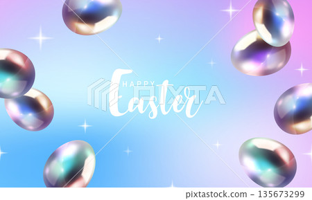 Happy Easter! Illustration vector background of a beautiful Easter greeting card. 135673299