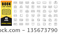Book Line Icon Set Featuring Reading, Education, Library, Learning, Digital Books, Study, Knowledge And Literature Concepts With Editable Stroke Design For Web, App And Print Use. Isolated Vector Icon 135673790