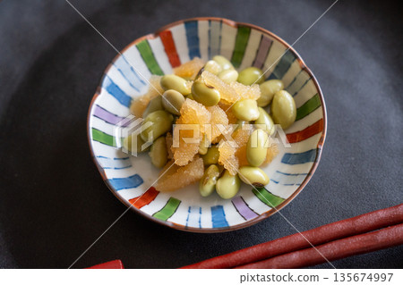Herring roe on a plate (side view) 135674997