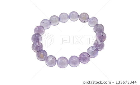 Lavender Amethyst Bracelet Macro White Background 135675344