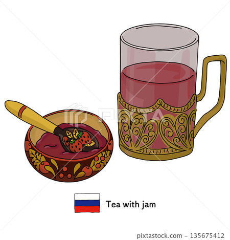 俄羅斯茶的插圖 | 旅遊、旅遊、俄羅斯美食、當地美食 俄羅斯茶的插圖 | 旅遊、旅遊、俄羅斯美食、當地美食 135675412