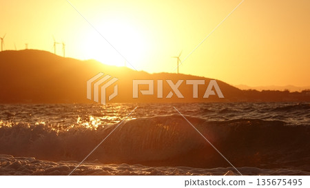 Beautiful beach and sunset Beautiful beach and sunset 135675495