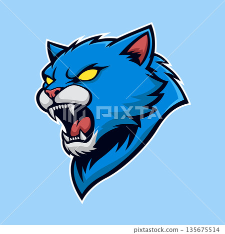 cat mascot logo vector design template full color cat mascot logo vector design template full color 135675514