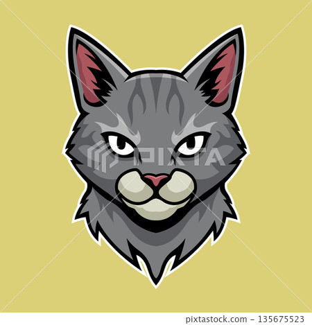 cat mascot logo vector design template full color cat mascot logo vector design template full color 135675523