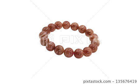 Lepidolite crystal bracelet, macro photography, white background Lepidolite crystal bracelet, macro photography, white background 135676419