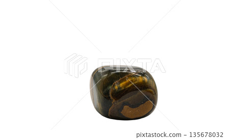 Macro photography of raw tiger eye stone on white background Macro photography of raw tiger eye stone on white background 135678032