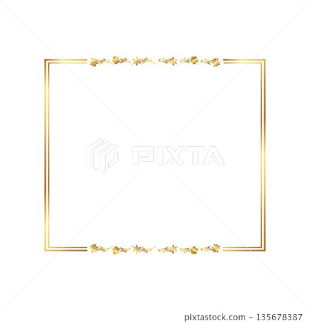 gold floral frame free  135678387