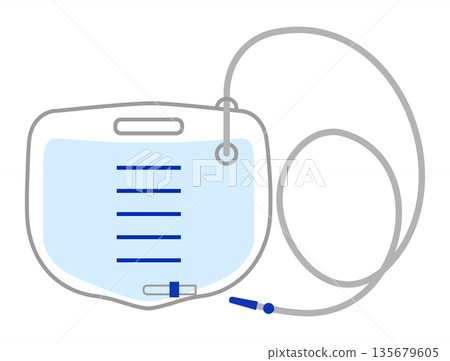 尿管和尿袋示意圖 135679605