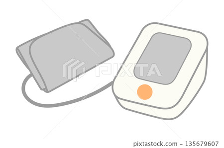 Simple blood pressure monitor illustration Simple blood pressure monitor illustration 135679607