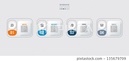 Infographic template business concept with step. Infographic template business concept with step. 135679709