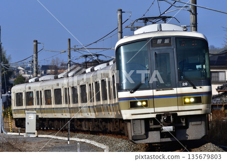 Railway, Train, JR Nara Line, Yamashiro, Tanagura, Yamato, 221 Series, Rapid, Local, JR Railway, Train, JR Nara Line, Yamashiro, Tanagura, Yamato, 221 Series, Rapid, Local, JR 135679803