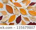 Artificial leaves in soft natural tones resembling real foliage AI Generated 135679807