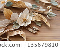 Dried flowers and leaves arranged as natural home decor AI Generated 135679810