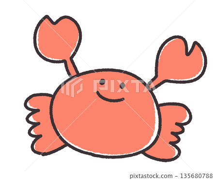 Hand-drawn cute crab illustration 135680788