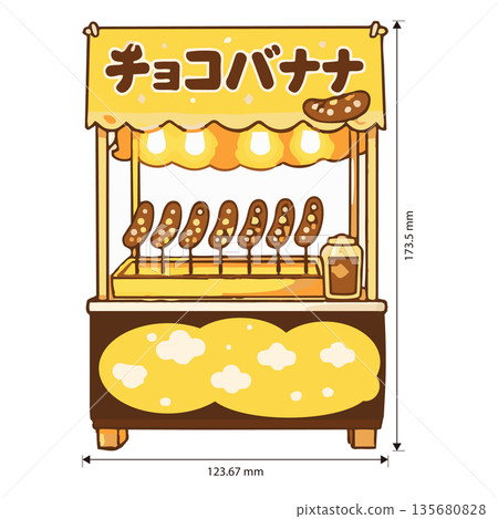 Chocolate banana stall Chocolate banana stall 135680828