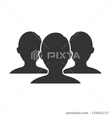 People's icon silhouettes , team icon .Social icon Avatar Group Vector Icon Flat design. User group network. Corporate team group. Community member icon. 135681217