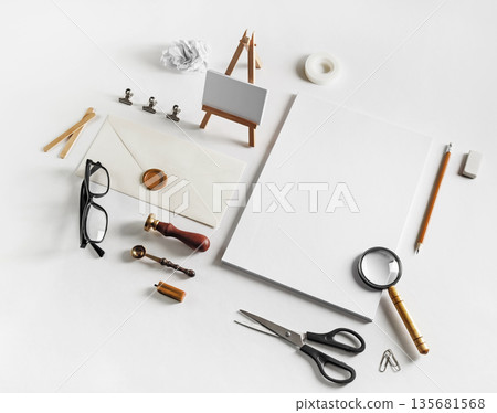 Blank art and craft stationery Blank art and craft stationery 135681568