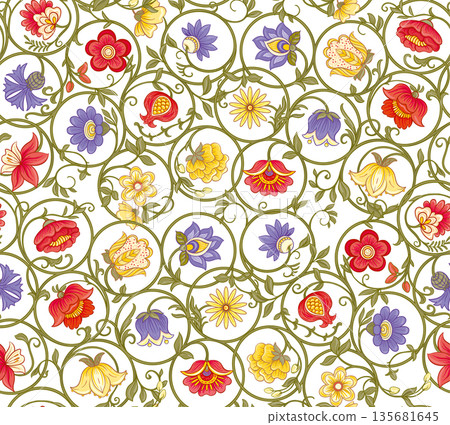 Ornate floral seamless pattern Ornate floral seamless pattern 135681645