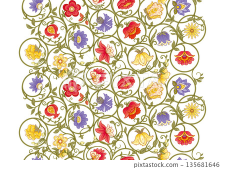Ornate floral seamless pattern 135681646