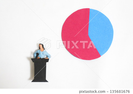 支持率圖表和女性政治家 支持率圖表和女性政治家 135681676