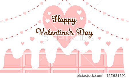 可愛的情人節巧克力插畫素材 135681891