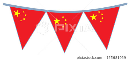 Triangular Chinese Bunting Flags Banner for National Day and Festival Decoration Triangular Chinese Bunting Flags Banner for National Day and Festival Decoration 135681939