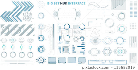 Collection of user interface elements for modern digital displays and applications in a technology setting Collection of user interface elements for modern digital displays and applications in a technology setting 135682019
