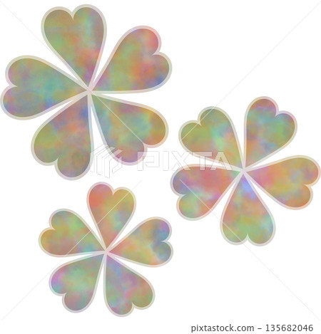 美麗的水彩花圖示圖像插圖 135682046